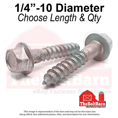 1/4 -10 Hex Flange Lag Screws Galvanized (Choose Length & Qty) • $10.19