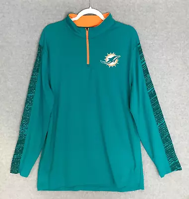 Miami Dolphins 1/4 Zip Pullover Mens XL Green TX3 Cool Sweater NFL Team Apparel • $16.97