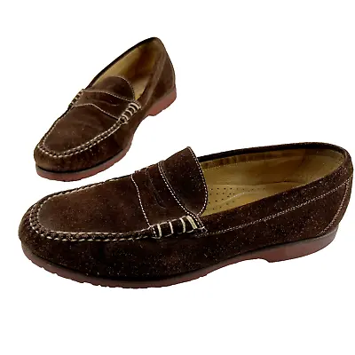 Martin Dingman Countrywear Mens Suede Leather Slip On Loafers Brown Size 9.5M • $43.05