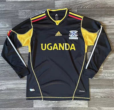 Uganda Cranes Soccer Jersey Men’s Medium Black Long Sleeve Football FIFA • $45