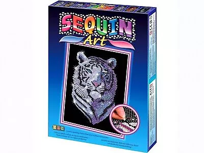 Sequin Art Blue Snow Tiger Sparkling Arts And Crafts Picture Kit; Creative ... • $61