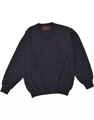 MARLBORO CLASSICS Mens V-Neck Jumper Sweater Large Navy Blue Flecked AQ07 • $27.24