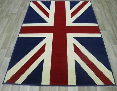 New Quality Novelty Rugs Union Jack Design 60cmx110cm Home Rug Blue Red White • £12.99