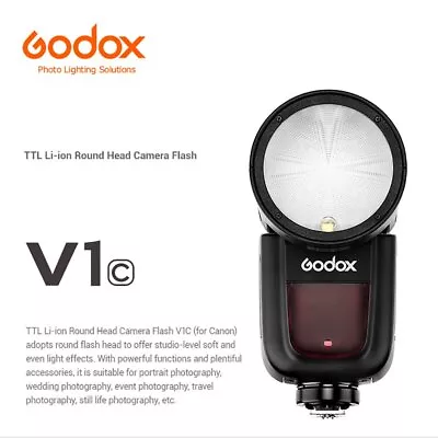 US Godox V1-C 2.4G TTL HSS Camera Flash Speedlite Round Head Light For Canon • $199