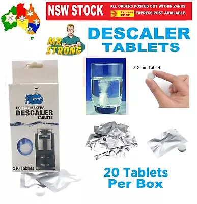 Coffee Descaler Espresso Machine Maker Cleaner Cleaning Descaling 20 X Tablets • $24.95