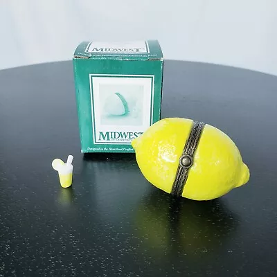 PHB Lemon W/Lemonade Trinket Porcelain Hinged Box Midwest Of Cannon Falls W/box • $85