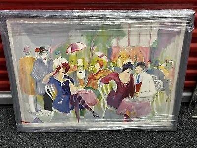 Vintage Isaac Maimon Lithograph Parisian Cafe Scene Signed Numbered Framed • $250