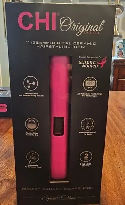 Chi Straightener Flat Iron CHI Breast Cancer Awareness Ribbon Pink 1  Hair Tool • $45