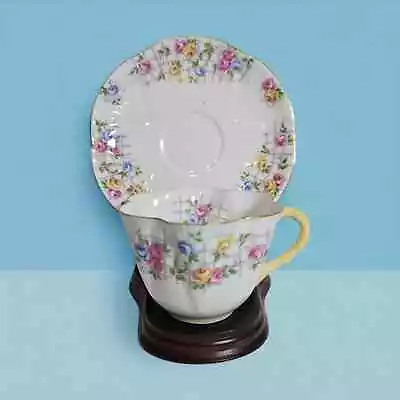 Shelley Dainty Rose Trellis English Bone China #2340 Tea Cup & Saucer Rare VTG • $85