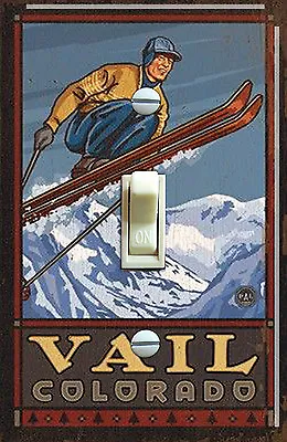 $12.95 • Buy Vail Colorado Vintage Ski Poster Decorative Switch Plate Jump Winter Sports Home