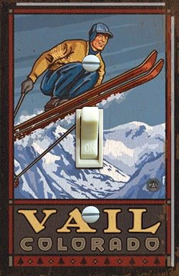 $12.95 • Buy Vail Colorado Vintage Ski Poster Decorative Switch Plate Jump Winter Sports Home