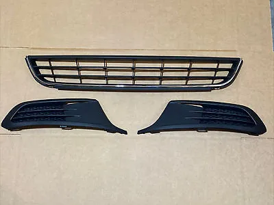 3PC Set 2011-2014 JETTA Front Bumper Lower Grille W Chrome & Fog Light Bezel NEW • $89.20