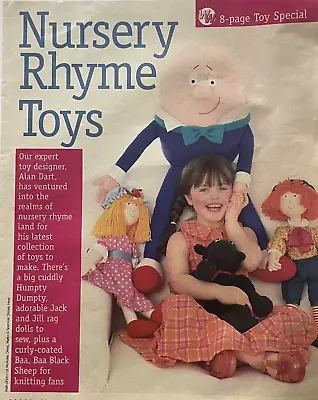 Alan Dart Nursery Rhyme Toys SEWING + KNITTING PATTERN Jack Jill Rag Doll Humpty • £24