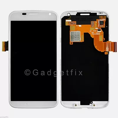 White Motorola Moto X XT1053 XT1056 LCD Touch Screen Digitizer Assembly + Frame • $61.95