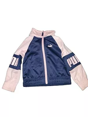 Puma Girl's Arm Band Brand Track Jacket Baby Pink & Blue Infant 12 Months  • $5