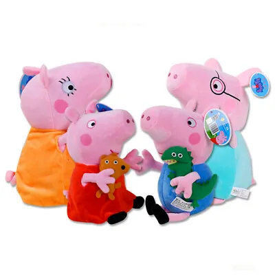 4Pcs/Set Peppa Pig Character Toys Soft Toy Peppa George Dad Mom Teddy Plush Doll • £20.99
