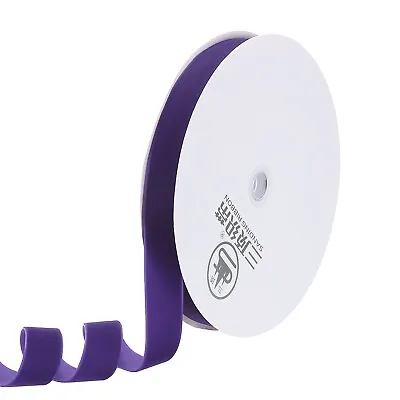 1  25 Yard Velvet Ribbon Polyester Single Face Spool Gift Wrap Decor Purple • $22.37