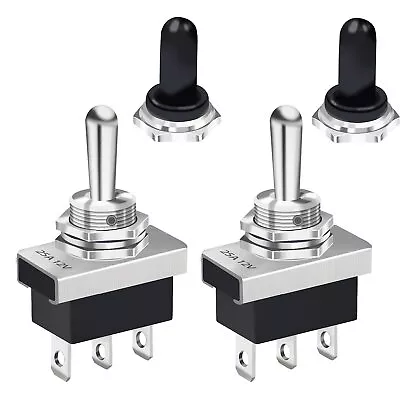 2PCS Momentary Toggle Switch 12V 25A SPDT (ON)-Off-(ON) 3Pin 3 Position With ... • $18.64