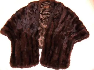 Vintage Perlstein St Louis Custom Mink Fur Cape With Pockets S/M • $49.99