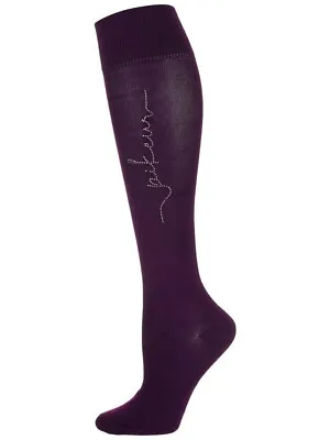 Pikeur Knee High Tall Boot Crystal Logo Socks Dark Purple • $27.33