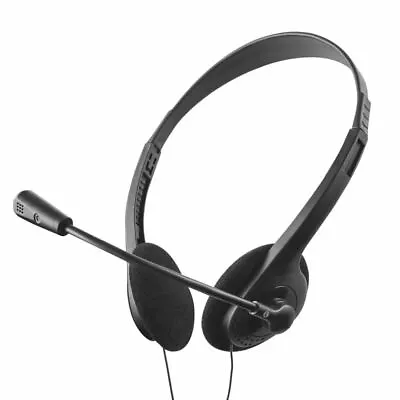 £7.95 • Buy Slim Lightweight Wired Headset Headphones With Mic For PC Laptop Skype Zoom UK
