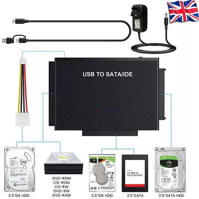 For Zilkee Ultra Recovery Converter Adapter Kits UK Plug 3IN1 USB To IDE SATA • £20.99