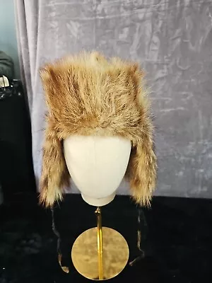 Vintage Military Fur Trooper Bomber Trapper Winter Hat Cap • $34.88