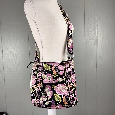 Vera Bradley Pirouette Pink Crossbody Purse Bag 10X10 Adjustable Bright Florals • $12