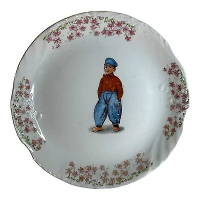 Vintage 9  Sevres Young Dutch Boy Plate   Floral Embossed Edge￼ • $7.46