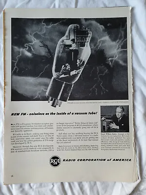 $10 • Buy VTG 1946 Orig Magazine Ad RCA Corp Noiseless As The Inside Of A Vacuum Tube