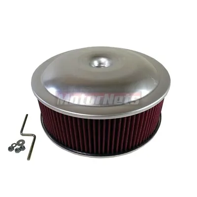 14 X5  Spun Aluminum Air Cleaner Off-Set Base Washable Chevy Ford Mopar SBC BBC • $79.99