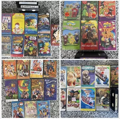 KIDS VHS Tapes Bundle -High 5 Wiggles-Teletubbies-Ex Rentals 42 Tapes • $99.95