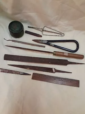 Vintage JEWELLER'S  TOOLS  3 Files  Scissors  Clamp  Measure   2 Tools   Lot 10 • $14.99