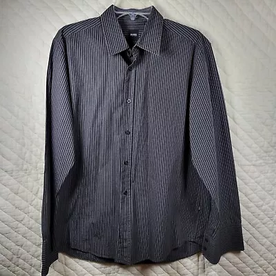 Hugo Boss Shirt Mens Large Black Stripes Button Up Dress Long Sleeve  • $12.88