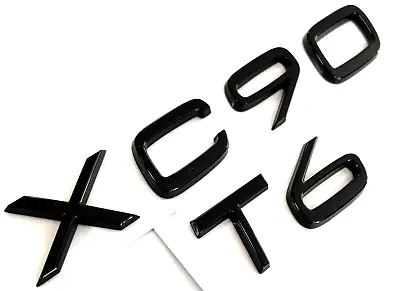 Black Xc90 + T6 Fit Volvo Xc90 Rear Trunk Nameplate Emblem Badge Letters Number • $39.99