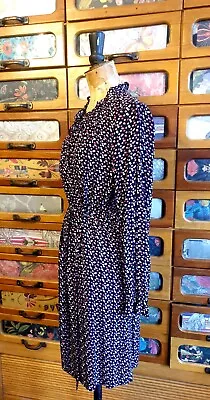 TU Woman Polka Dot Tea Dress Midi Occasion Work Tie Belt Size 8 • £10
