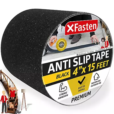 Anti Slip Grip Tape For Stairs Black 4-Inches X 15-Foot Stair Grips Non Slip • $15.39