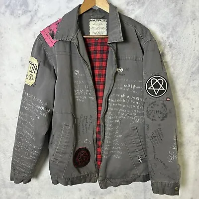 Vintage Split Jacket Adult Large L Y2k Punk Rocker Patches (No Zipper) • $61.73