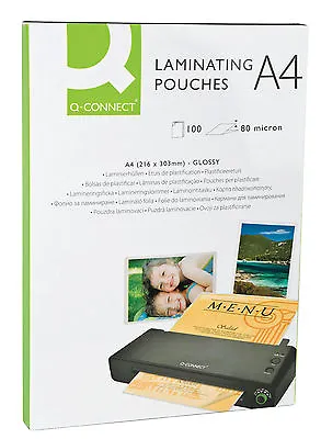 Q-Connect Laminating Pouch A4 **MATT** 160micron Pk 100 KF24057 Quality Pouches • £32.99