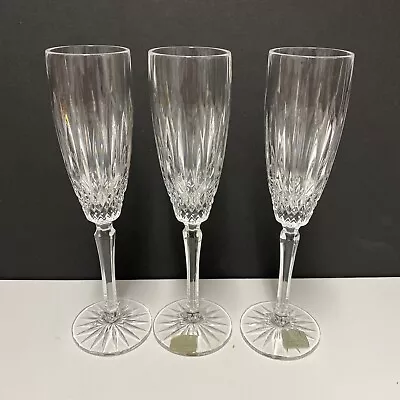 Mikasa Old Dublin Crystal Champagne Flutes Toasting Glasses 2” X  8-7/8”  (3) • $39.99