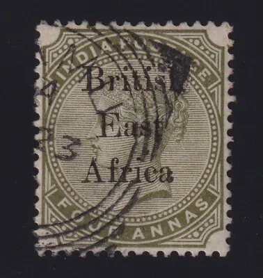 British East Africa Sc #63 (1895) 4a Olive India Overprint Victoria VF Used • £23.27