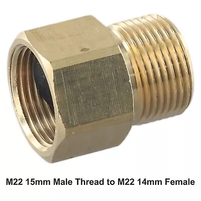 M22 15mm Male Thread To M22 14mm Female Metric Adapter Pressure Washer Brass New • $4.50