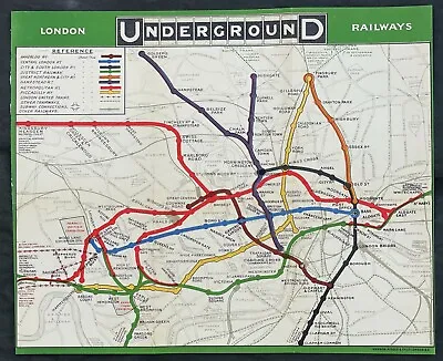1908 UERL Johnson & Riddle Antique London Underground Map Rare 2nd Map Published • $522.50