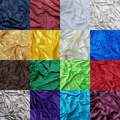 £4.49 • Buy Premium Crushed Velvet Fabric Dress Craft Stretch Velour Material 150cm 59  Wide