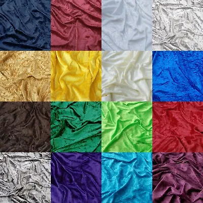 Premium Crushed Velvet Fabric Dress Craft Stretch Velour Material 150cm 59  Wide • £4.49