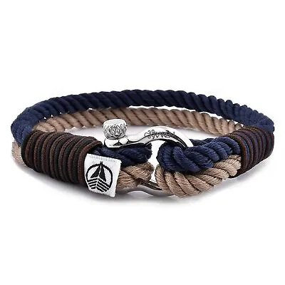 Mens Bracelets Nautical Rope And Shackle Gift Bracelet For Men Dad Father UK • £14.99