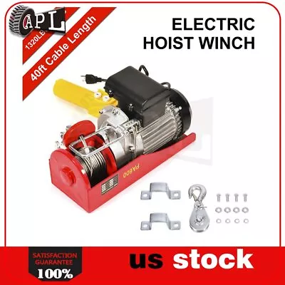 1X Electric Cable Hoist Crane Lift Garage Auto Shop Winch W/ Remote 1320LBS 110V • $130.89