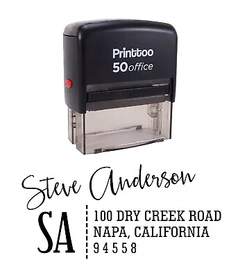 Printtoo Custom Stationary Monogram Return Address Rubber Stamp-Rwj • $15.52