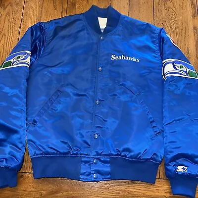 Vintage NFL Seattle Seahawks Starter Pro Line Satin Jacket Size M Made In USA • $225