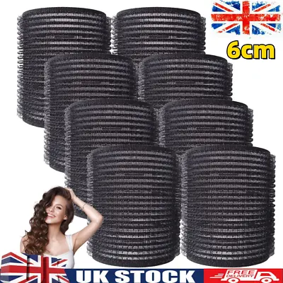 6x Self Grip Hair Rollers Extra Large 60mm Bouncy Curler Curl Salon Styling Tool • £7.48